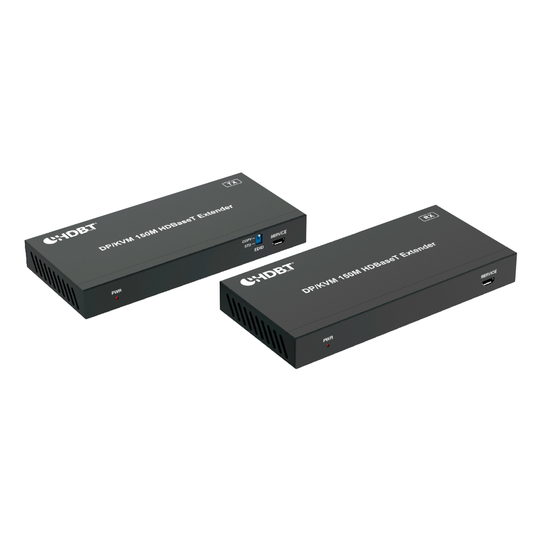 Передатчик и приемник сигнала DisplayPort по HDBaseT, 4K60 до 120м, 1080p60 до 150м, с поддержкой КВМ, ИК и RS232, Prestel ETP-4K100DKVM