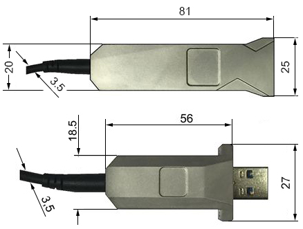 Размеры USB-кабеля Prestel USB-E310/E320/E330/E350