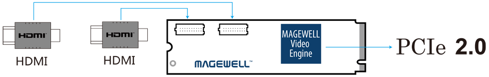 Интерфейсы Magewell Eco Capture Dual HDMI M.2