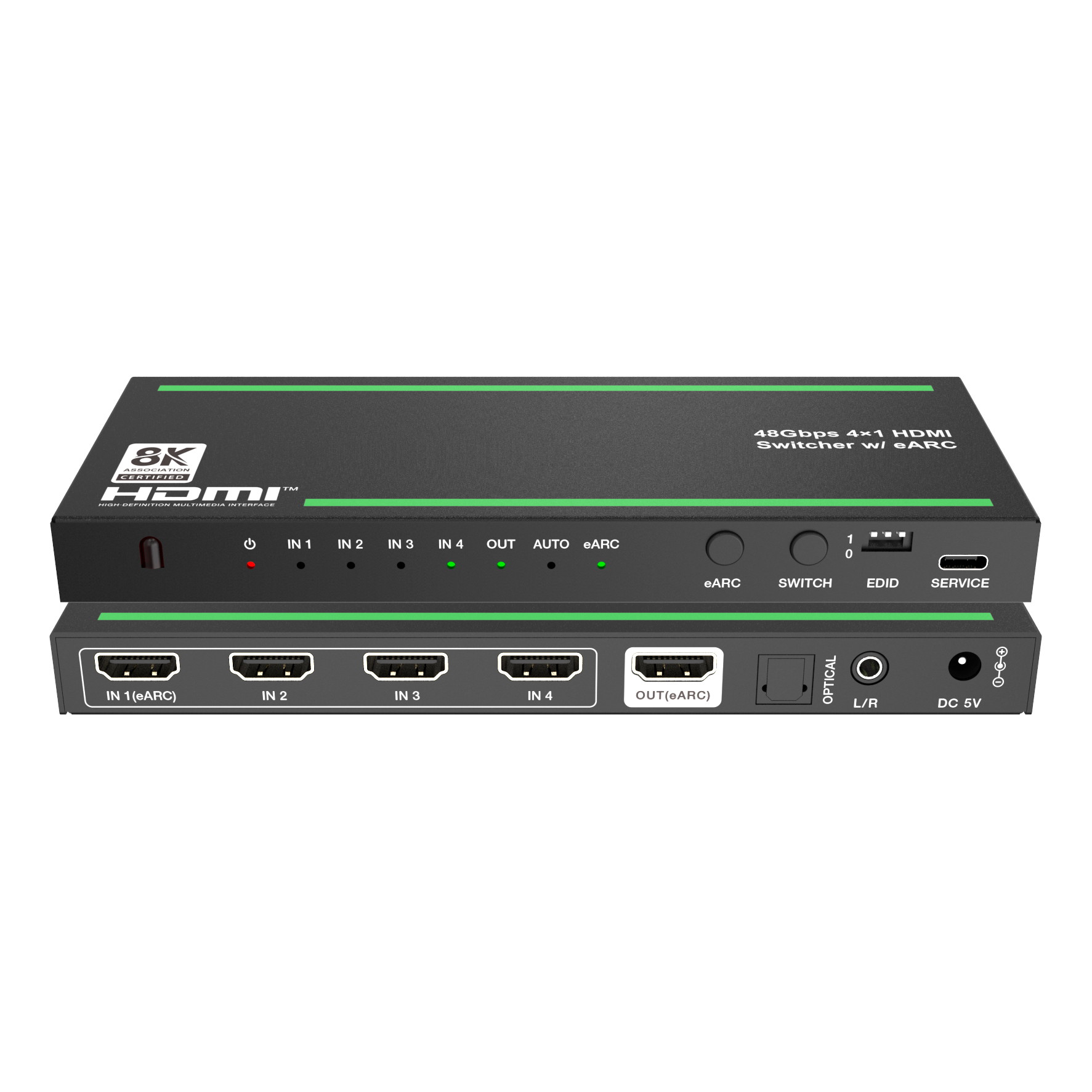 Коммутатор 4x1 HDMI 2.1, HDCP 2.3, Lideo SW41A2-8K