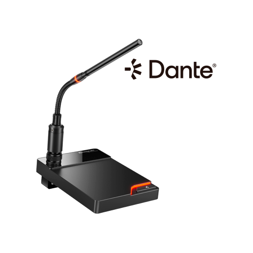 Сетевая микрофонная база с интерфейсом Dante, с выключателем и индикацией, с микрофоном, Relacart TDN1