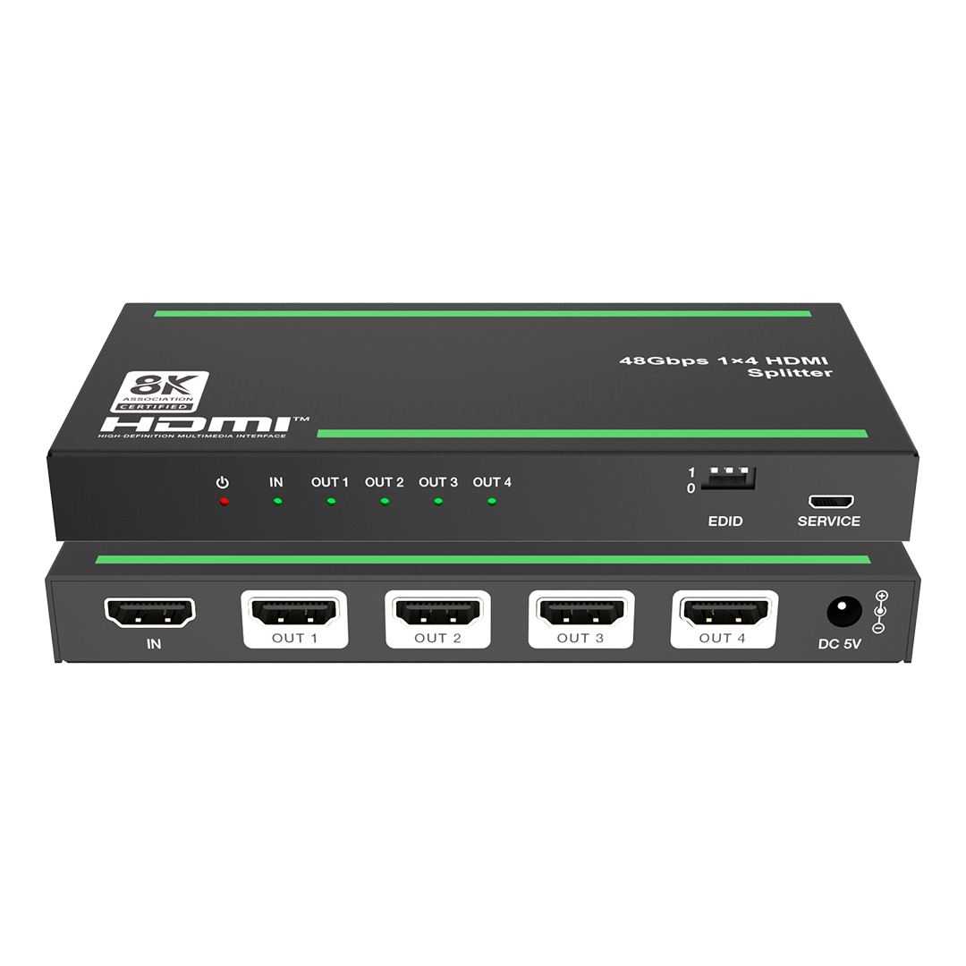 Сплиттер 1x4 HDMI 2.1, HDCP 2.3, Lideo SP-8K14