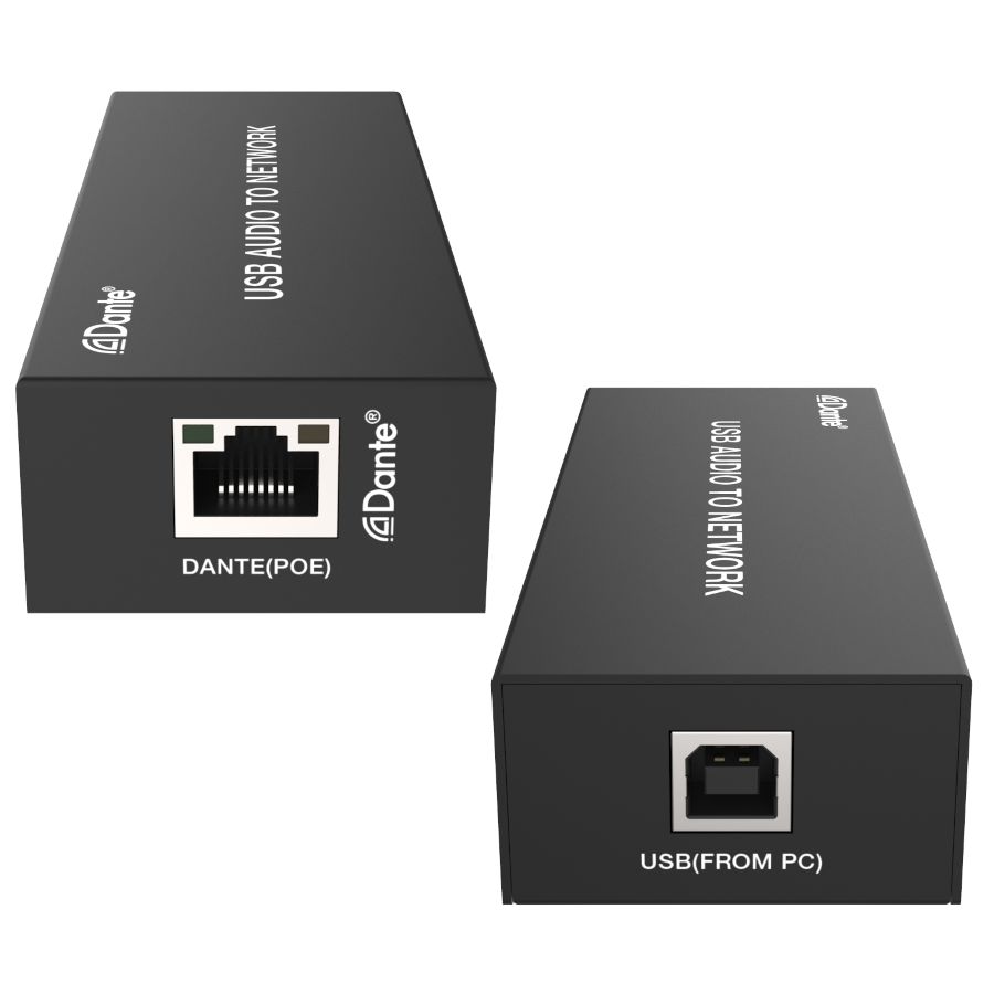 2-Канальный USB аудиокодер и декодер Dante с POE, Prestel ADP-2U