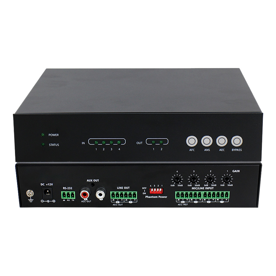 Аудиопроцессор Dante и аналоговое аудио, автоматический, 4x2 каналов, Prestel DAP-0402A