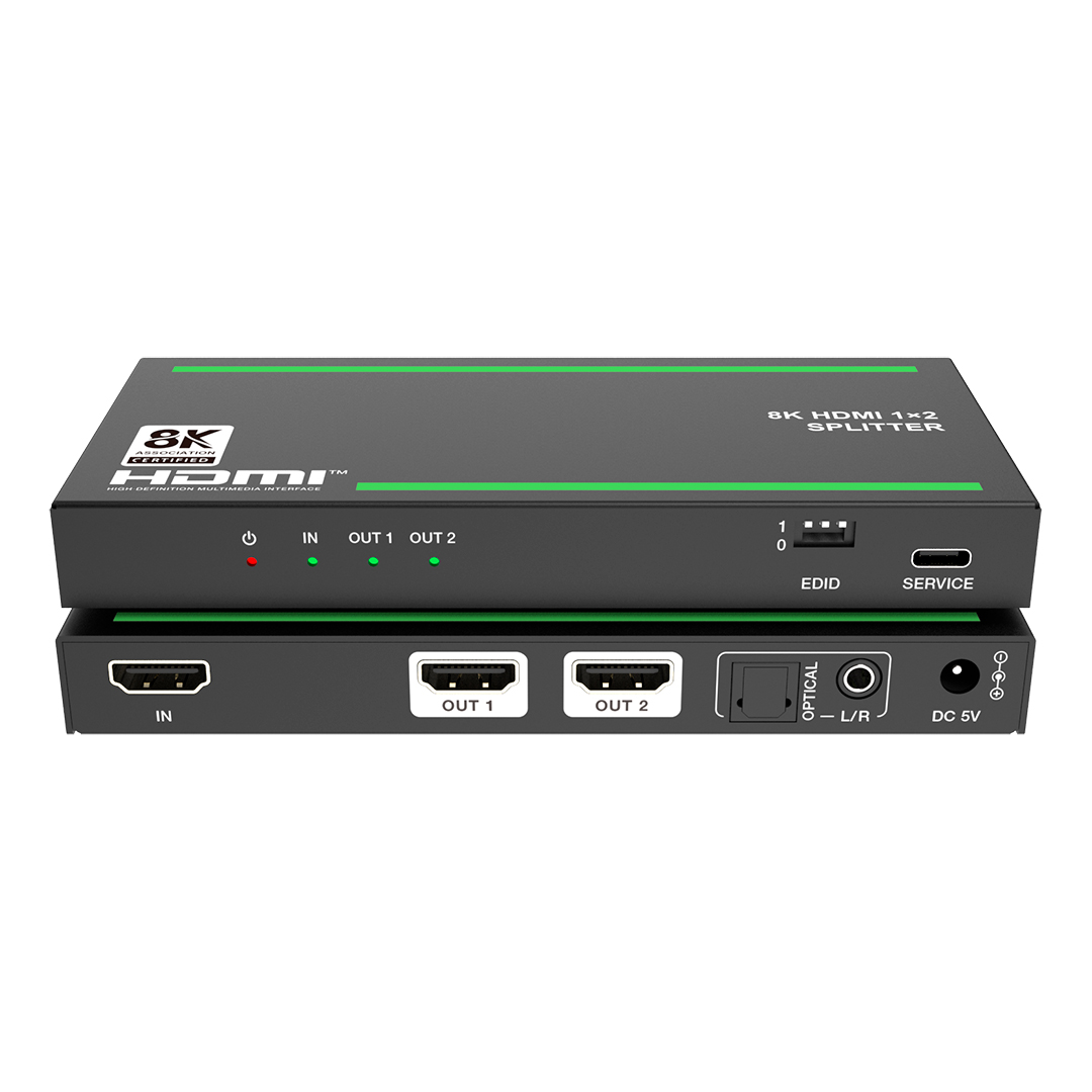 Сплиттер 1x2 HDMI 2.1, HDCP 2.3, Lideo SP12A2-8K