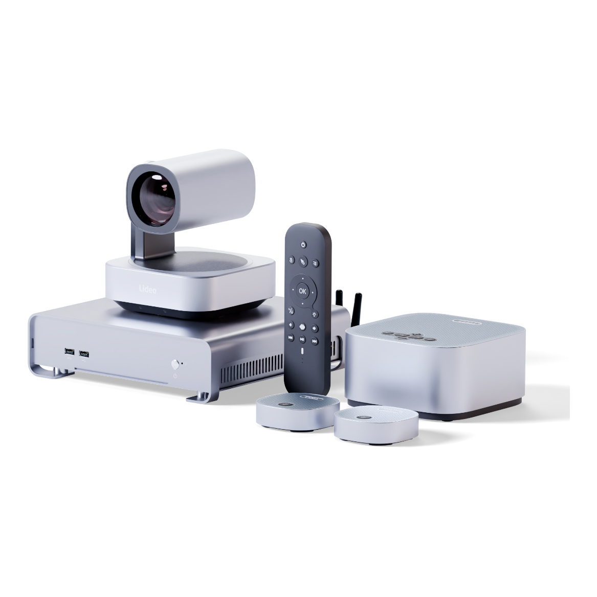Комплект meet2b S в составе: Мини-ПК Lideo MPC-1, карта захвата Magewell Eco Capture Dual HDMI M.2, PTZ камера Lideo PTZ-4K12N, спикерфон Lideo SPC-5M, Пульт ДУ