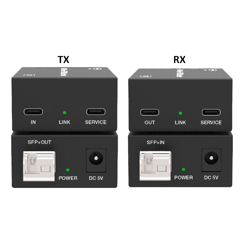 Компактный удлинитель USB-C по оптоволоконному кабелю (комплект из приемника и передатчика) Prestel EFC-4K1000UC