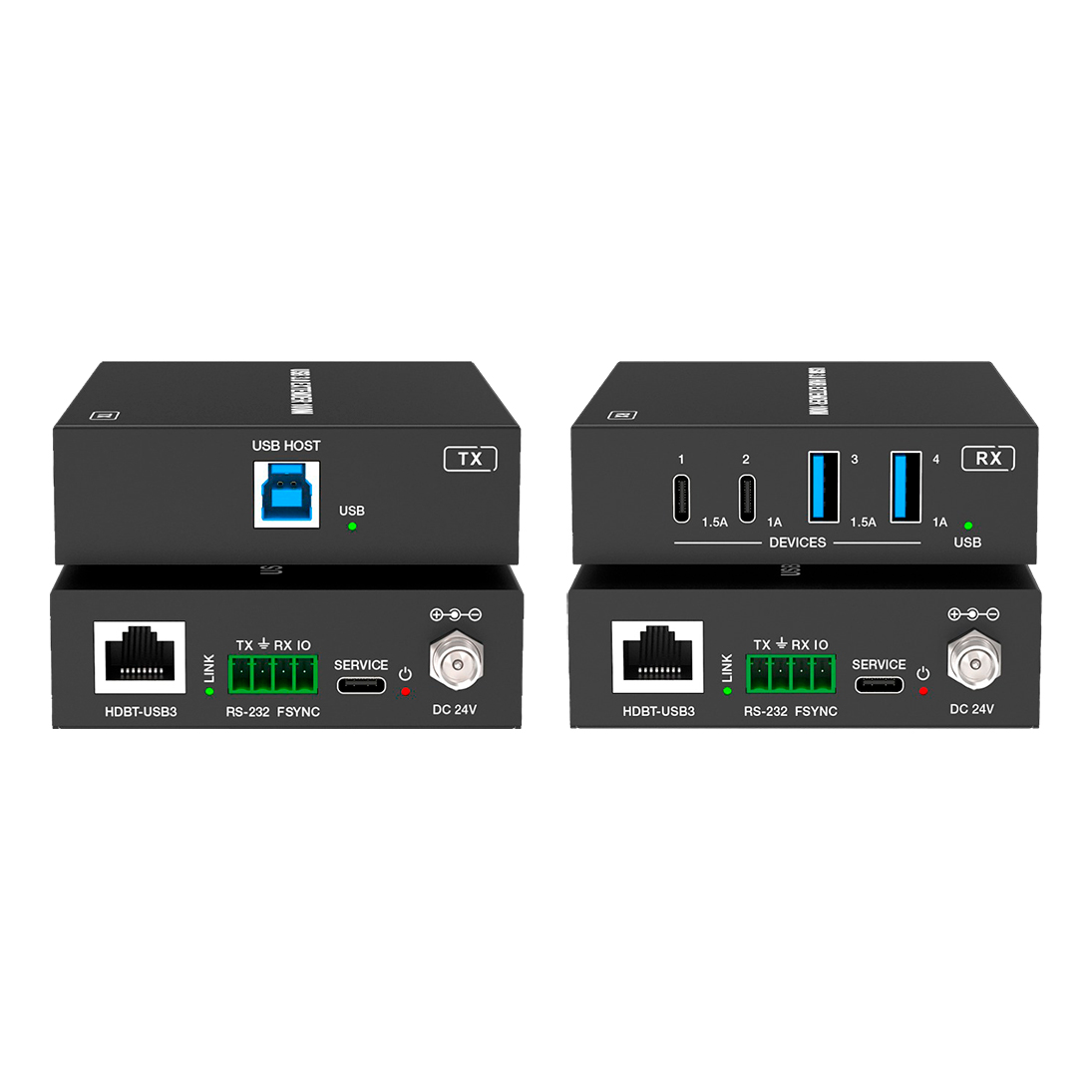 Комплект передачи USB 3.2 по витой паре, до 100м, с входом USB-C Prestel ETP-XUSB3C