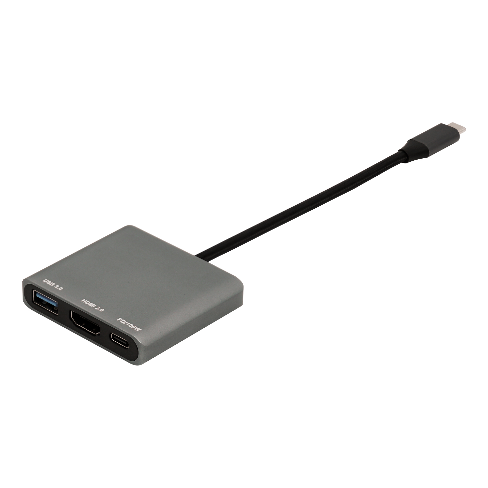Адаптер Lideo ADP-C2 (4K 30Гц) Type-C в Type-C PD, HDMI 1.4, USB А
