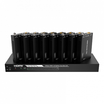 Набор из (1) сплиттера HDMI 2.0 1:8 HDBT и (8) приемников, Prestel SP-H2-18T60