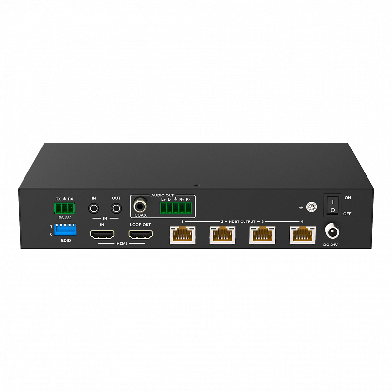 Набор из (1) сплиттера HDMI 2.0 1:4 HDBaseT и (4) приемников, Prestel SP-H2-14T150: купить в Москве