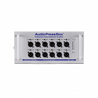 Профессиональный портативный активный блок AudioPressBox с 1 каналом входа DANTE и 12 выходами LINE/Mic, питание через PoE, APB-112 SB-D: купить в Москве