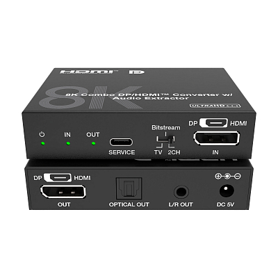 Конвертер HDMI/DisplayPort, деэмбедирование аудио, Lideo CAE-HD20DP14