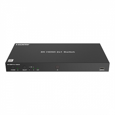 Коммутатор 2x1 HDMI 2.1, HDCP 2.3, Lideo SW21CA-8K
