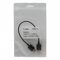 Кабель тонкий, HDMI 2.1, 0.25 м, Lideo CHDS21-002: купить в Москве