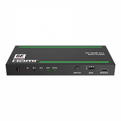 Коммутатор 2x1 HDMI 2.1, HDCP 2.3, Lideo SW21A2-8K