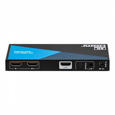 Коммутатор 2x1 HDMI 2.1, HDCP 2.3, деэмбедирование аудио, Lideo SW21A-8K
