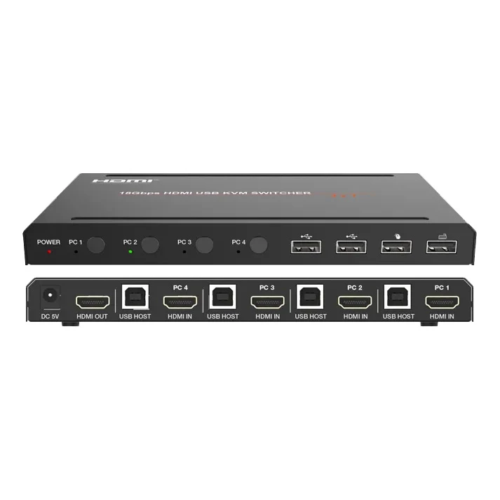 Переключатель KVM, HDMI 2.0b 4x1, USB 2.0, Prestel KVM-4K41H: купить в Москве