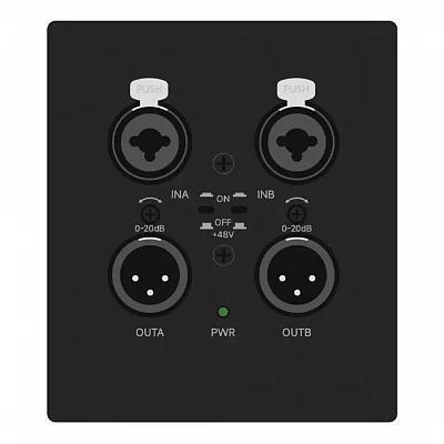Встраиваемая в стену панель 2x2 в Dante, Prestel ADPX-W22XLR