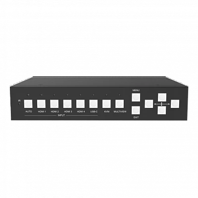 Бесподрывный коммутатор 4x HDMI 2.0 и USB-C в 2 HDMI 2.0 с USB 2.0 KVM и деэмбеддером Prestel SWU-4K42MVS