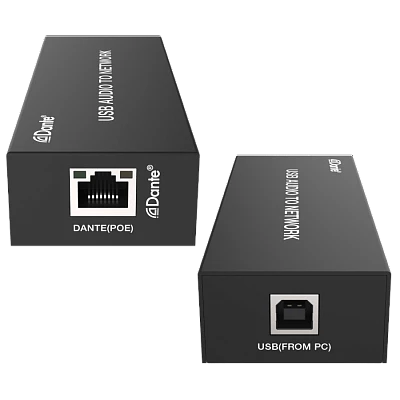 2-Канальный USB аудиокодер и декодер Dante с POE, Prestel ADP-2U