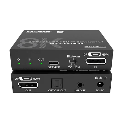 Конвертер HDMI/DisplayPort, деэмбедирование аудио, Lideo CAE-HD20DP14