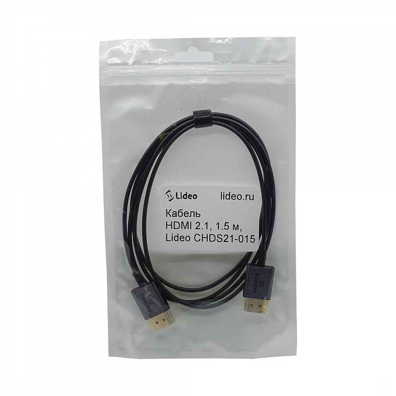Кабель тонкий, HDMI 2.1, 1.5 м, Lideo CHDS21-015: купить в Москве