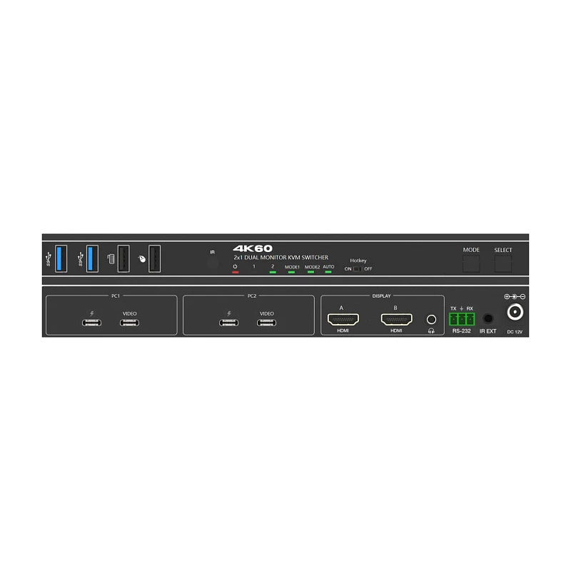 Переключатель KVM, USB-C, 2х2, Prestel KVM-4KU22: купить в Москве