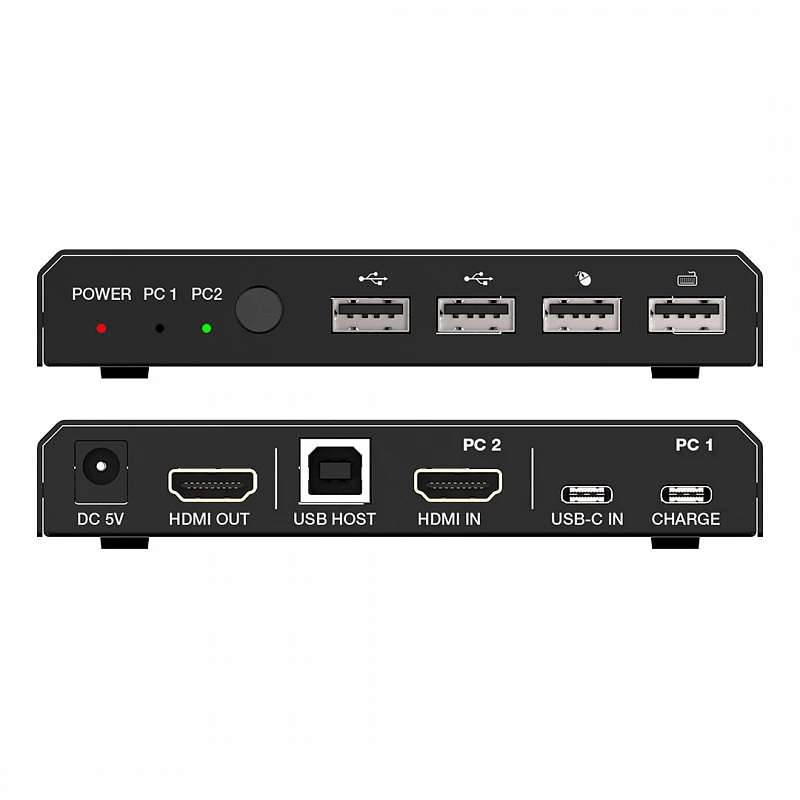 Переключатель KVM, HDMI 2.0b 2x1, USB-C DisplayPort Alternate Mode, USB 2.0, Prestel KVM-4K21HC: купить в Москве