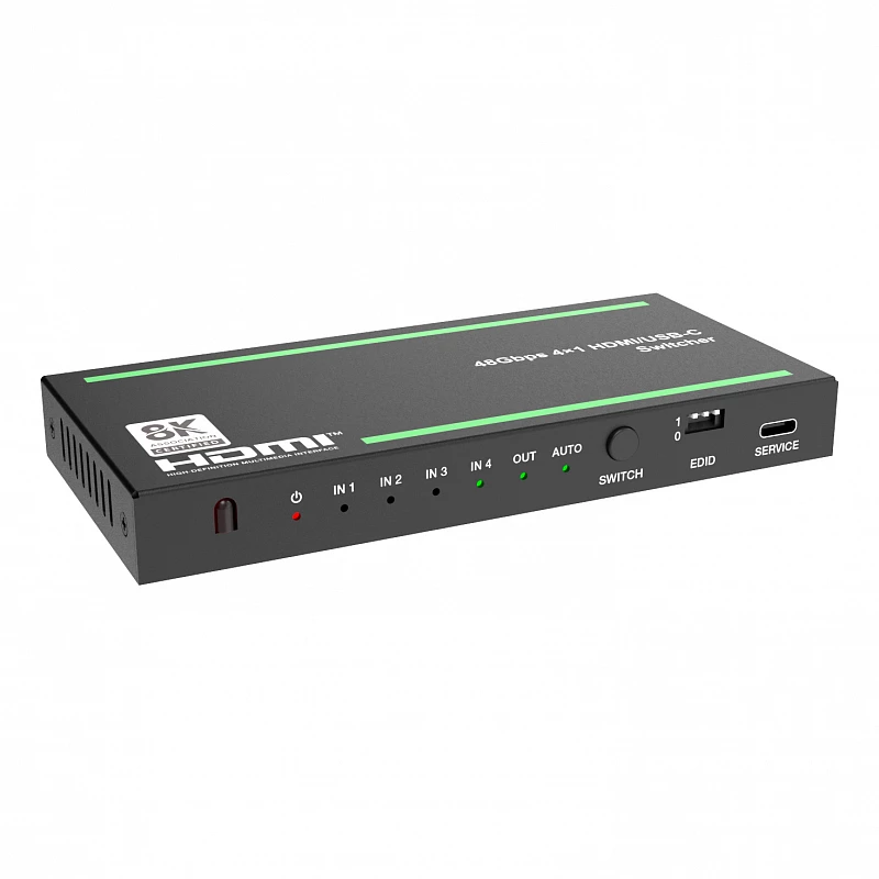 Коммутатор 4x1 HDMI 2.1, HDCP 2.3, Type-C, Lideo SW41HC-8K: купить в Москве