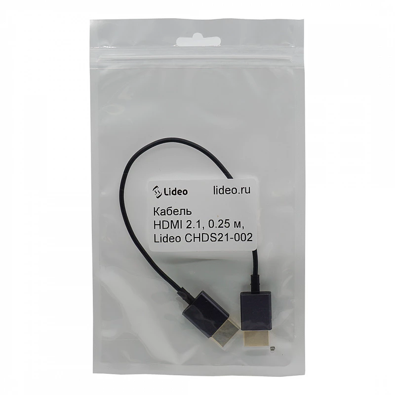 Кабель тонкий, HDMI 2.1, 0.25 м, Lideo CHDS21-002: купить в Москве