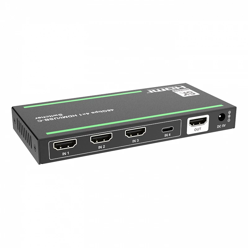 Коммутатор 4x1 HDMI 2.1, HDCP 2.3, Type-C, Lideo SW41HC-8K: купить в Москве
